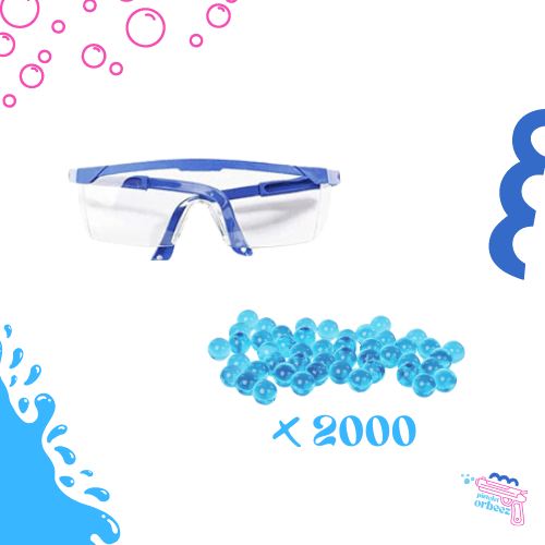 image produit billes orbeez et lunettes de protection